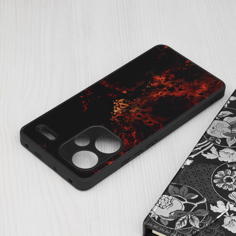Husa Xiaomi Redmi Note 13 Pro+ 5G Techsuit Glaze, Red Nebula