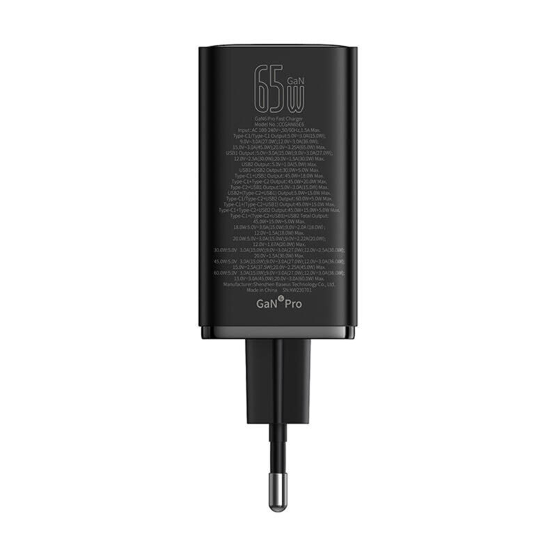 Incarcator priza GaN USB Type-C + cablu Type-C Baseus, 65W, P10162701113-00