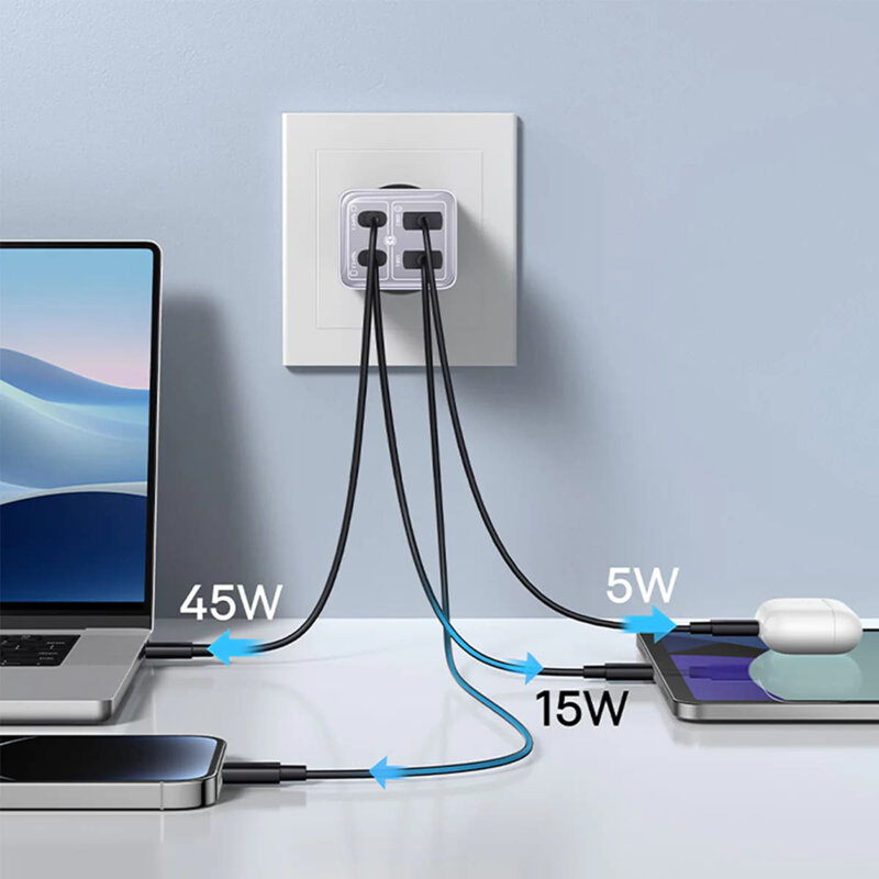 Incarcator priza GaN USB Type-C + cablu Type-C Baseus, 65W, P10162701533-00