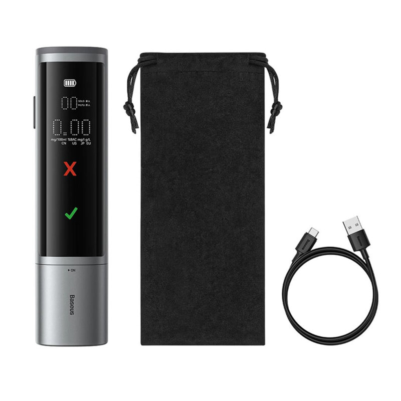 Etilotest cu display tip C Baseus, 470mAh, negru, CRCX060014