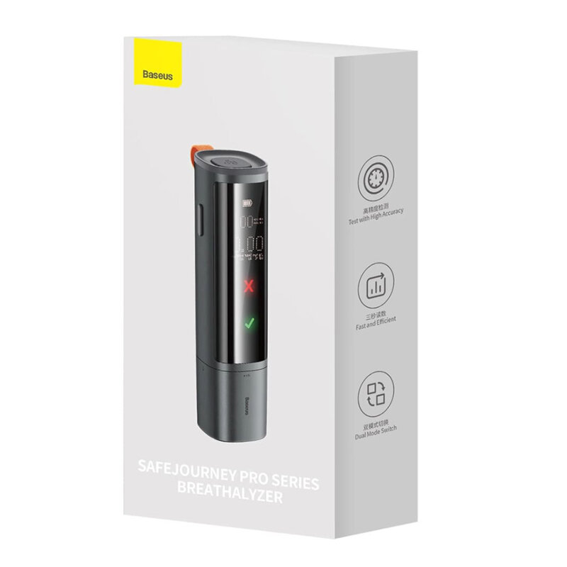 Etilotest cu display tip C Baseus, 470mAh, negru, CRCX060014