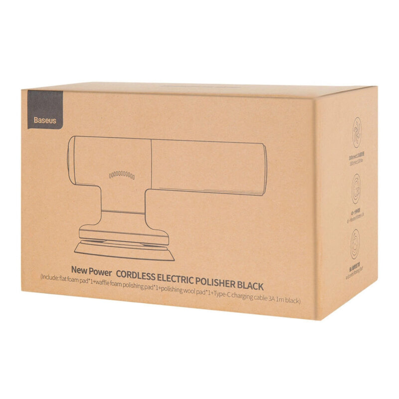 Masina polish auto Baseus, 4000mAh, 30W, negru, CRDLQ-B01