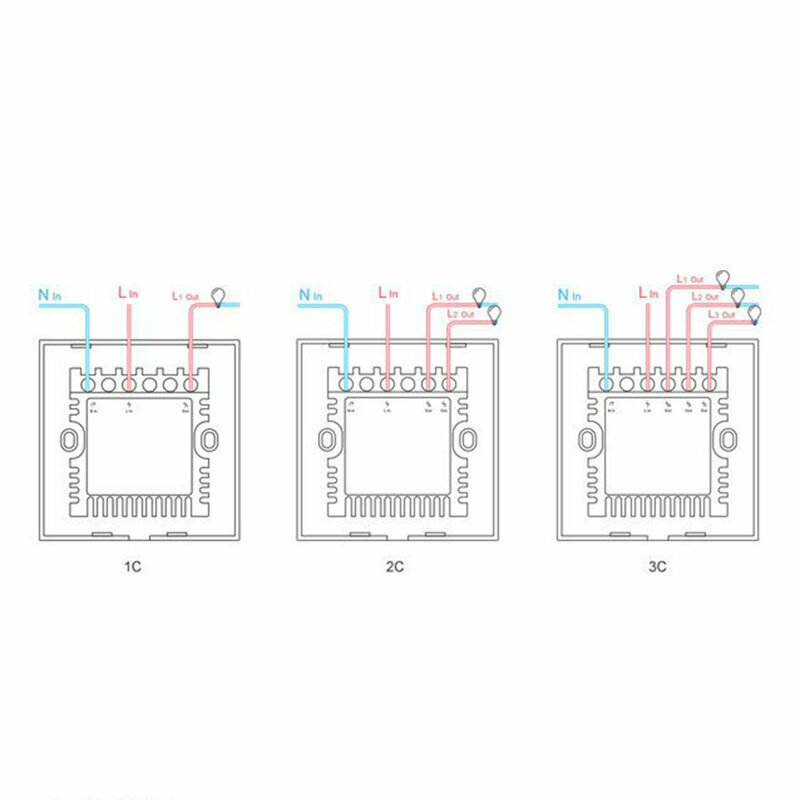 Intrerupator smart touch Wi-Fi dublu Sonoff T0, wireless, alb