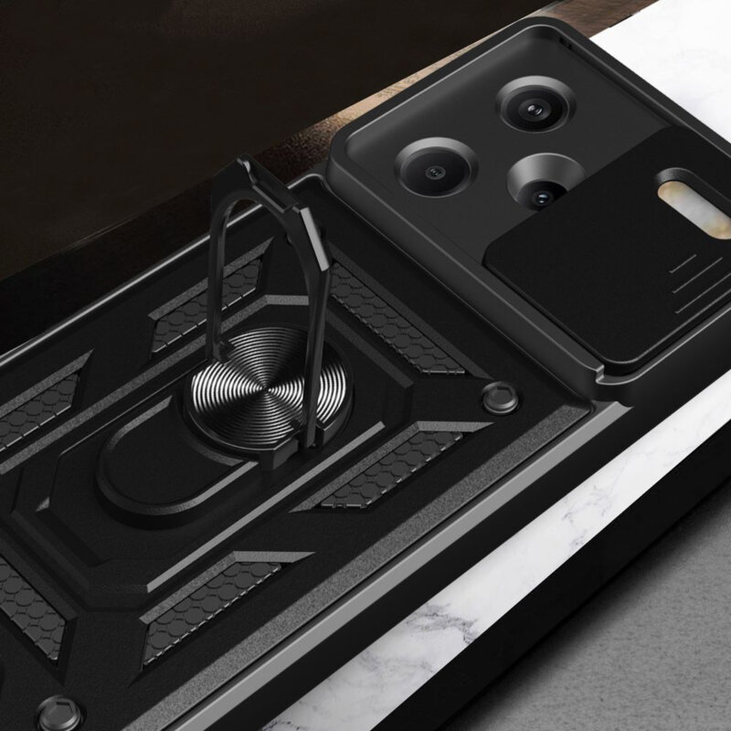 Husa Xiaomi Redmi Note 13 Pro+ 5G protectie camera Techsuit CamShield Series, negru