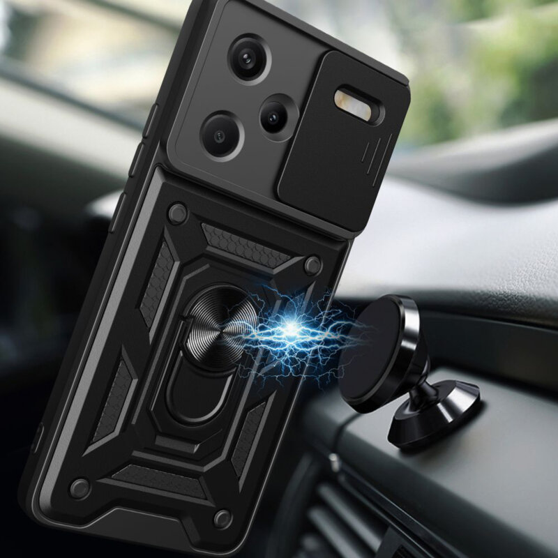Husa Xiaomi Redmi Note 13 Pro+ 5G protectie camera Techsuit CamShield Series, negru