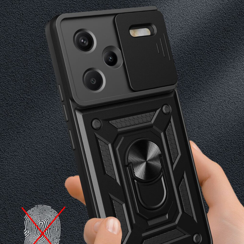 Husa Xiaomi Redmi Note 13 Pro+ 5G protectie camera Techsuit CamShield Series, negru