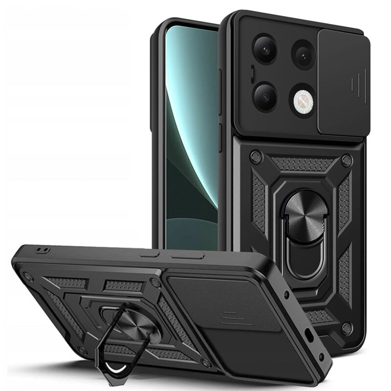 Husa Xiaomi Redmi Note 13 4G protectie camera Techsuit CamShield Series, negru
