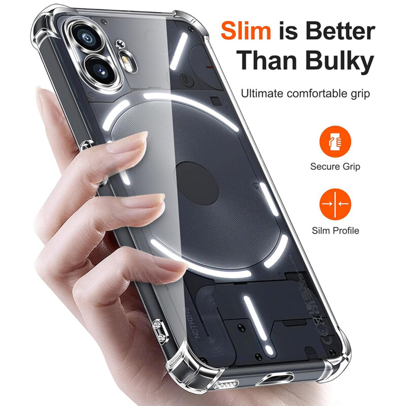 Husa Nothing Phone (2) Techsuit Shockproof Clear Silicone, transparenta