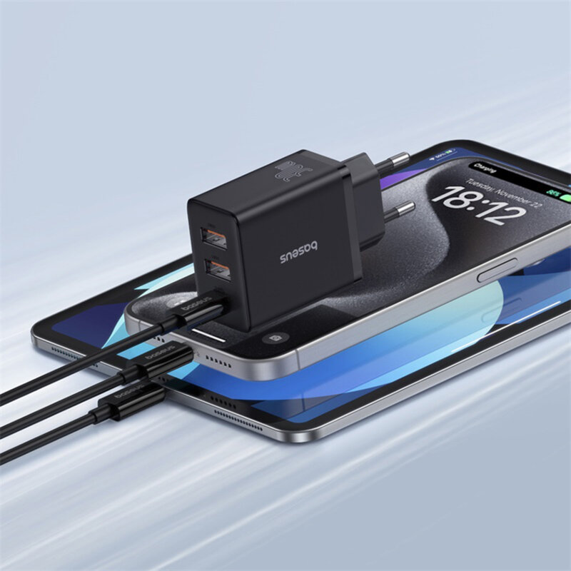 Incarcator GaN priza USB, tip C Baseus, 30W, P10111402113-00