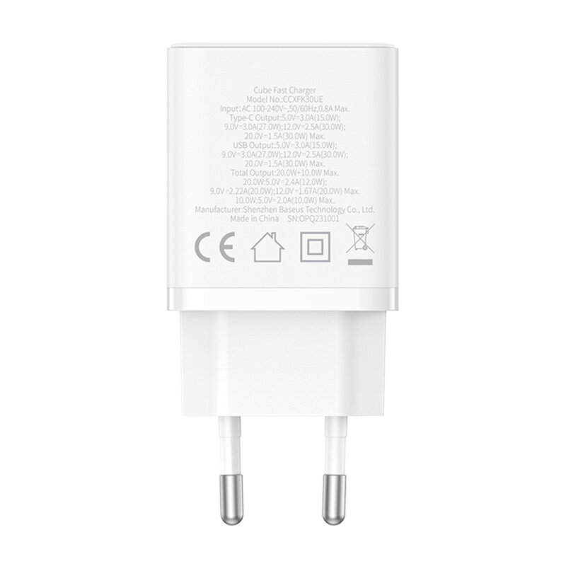 Incarcator USB, tip C Fast Charge Baseus, 30W, P10111404213-00