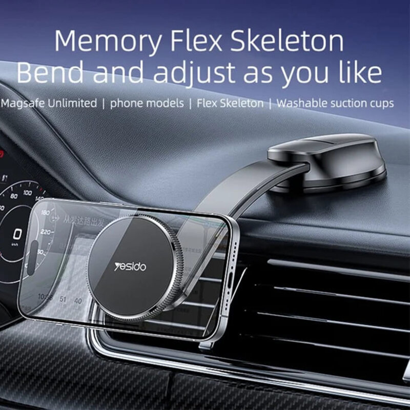 Suport auto magnet pentru telefon Yesido C176, negru