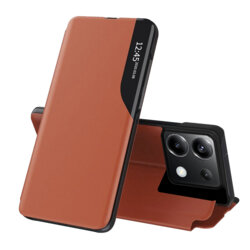 Husa Xiaomi Poco X6 Eco Leather View flip tip carte, portocaliu