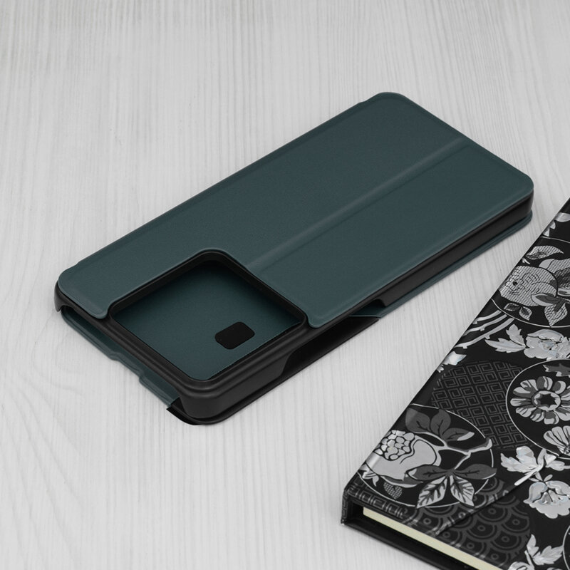 Husa Xiaomi Redmi Note 13 Pro 5G Eco Leather View flip tip carte, verde