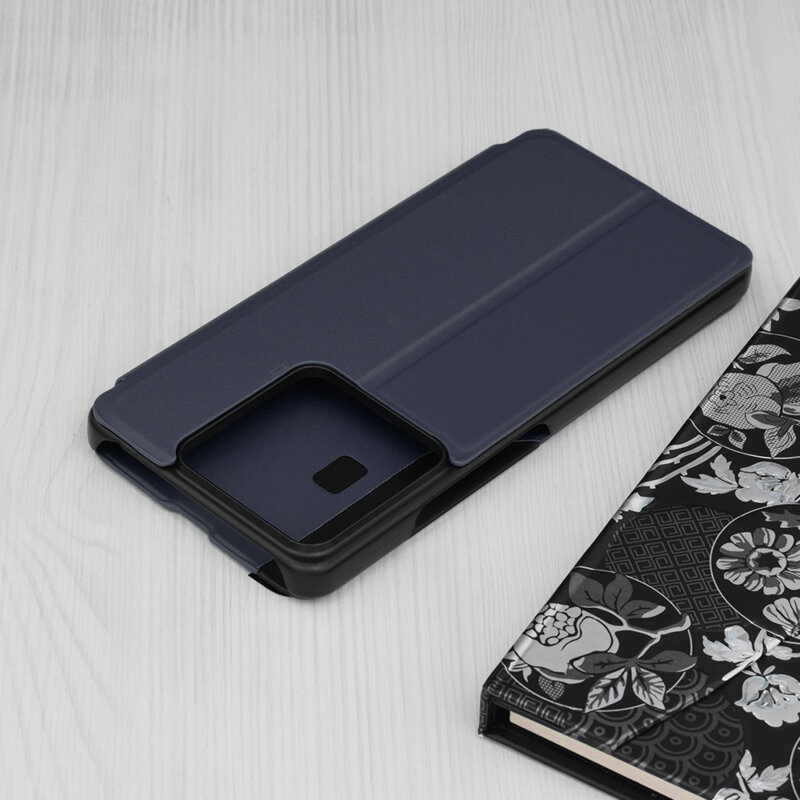 Husa Xiaomi Redmi Note 13 5G Eco Leather View flip tip carte, albastru