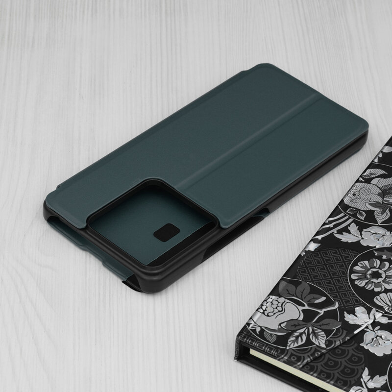 Husa Xiaomi Redmi Note 13 5G Eco Leather View flip tip carte, verde