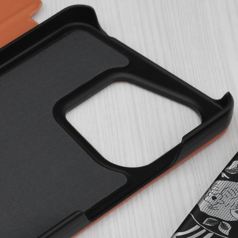 Husa Xiaomi Redmi Note 13 4G Eco Leather View flip tip carte, portocaliu