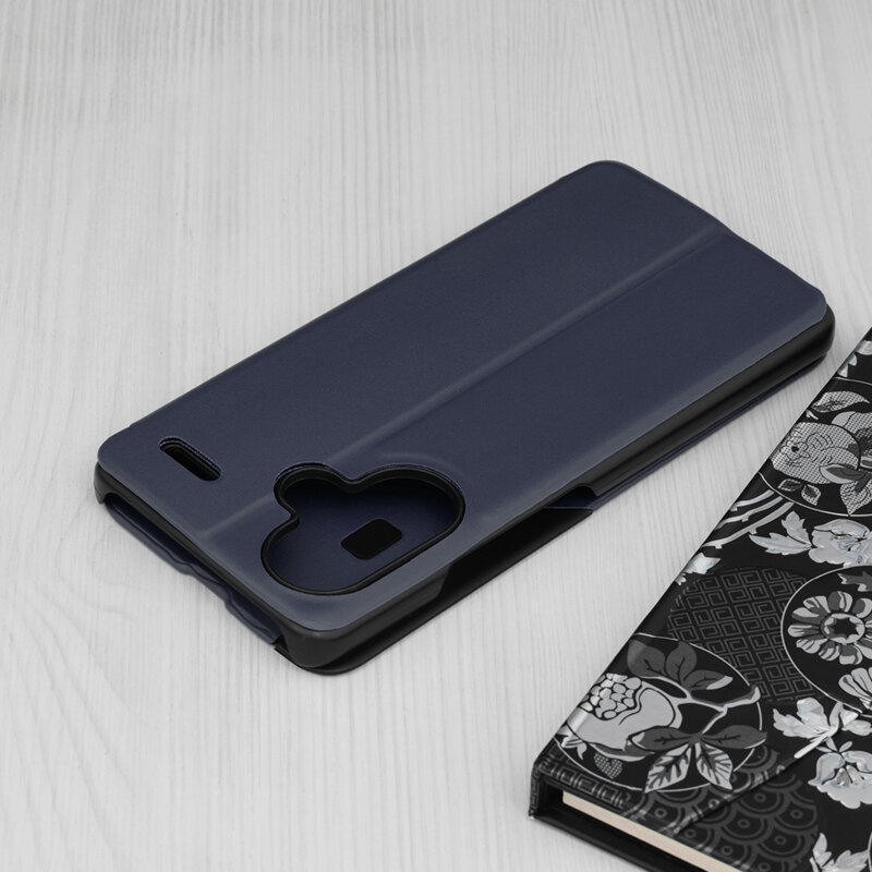 Husa Xiaomi Redmi Note 13 Pro+ 5G Eco Leather View flip tip carte, albastru