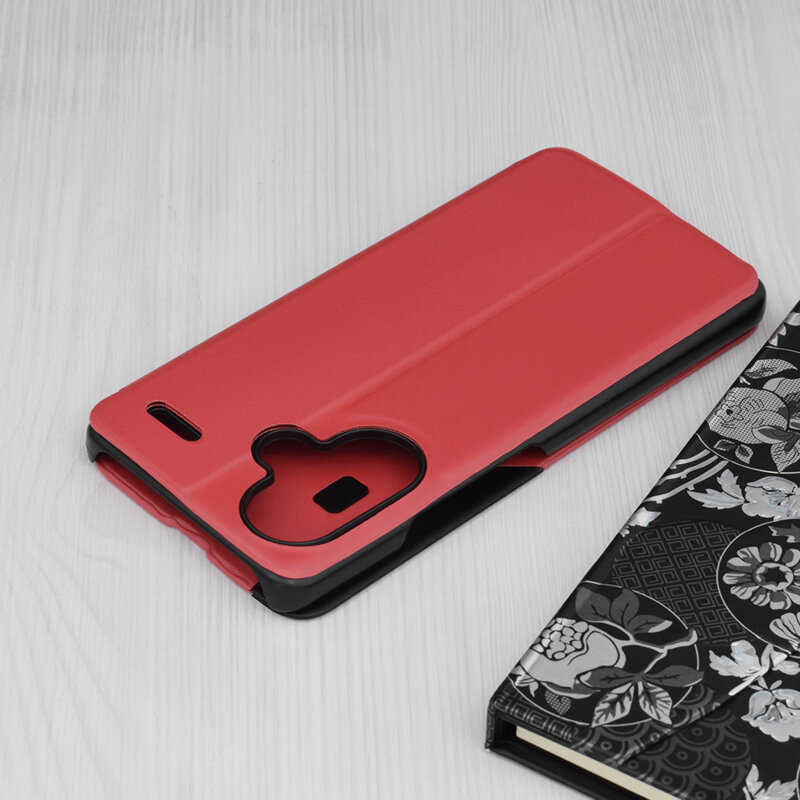 Husa Xiaomi Redmi Note 13 Pro+ 5G Eco Leather View flip tip carte, rosu