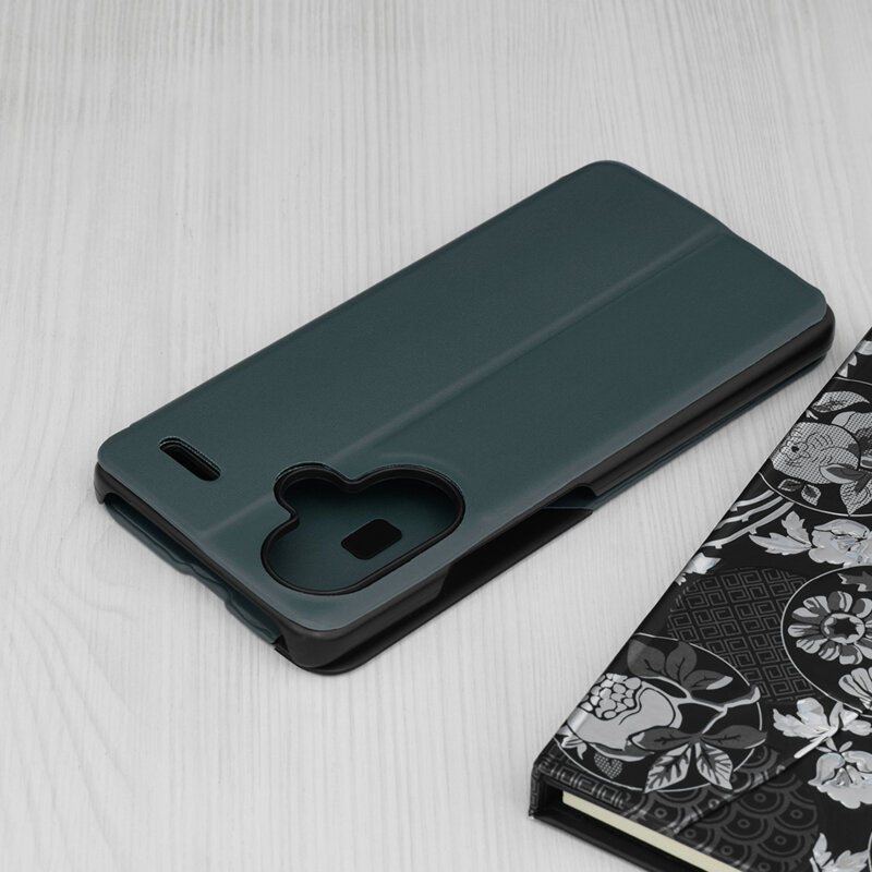 Husa Xiaomi Redmi Note 13 Pro+ 5G Eco Leather View flip tip carte, verde