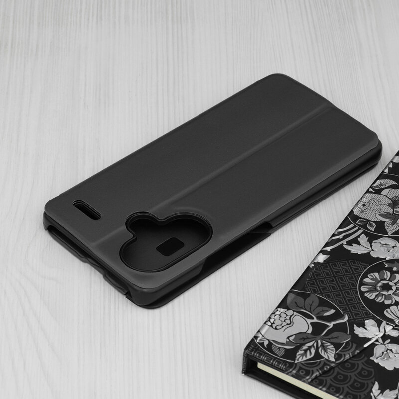 Husa Xiaomi Redmi Note 13 Pro+ 5G Eco Leather View flip tip carte, negru