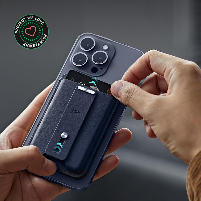 Portofel MagSafe pentru telefon, suport birou ESR HaloLock, albastru