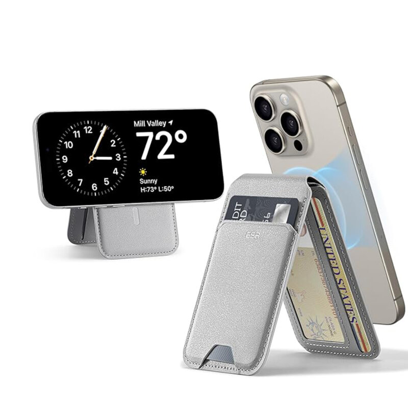 Portofel MagSafe pentru telefon, suport birou ESR HaloLock, bej
