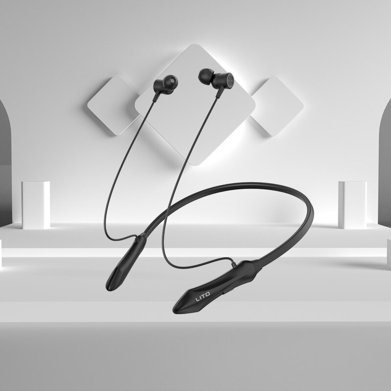 Casti Bluetooth alergare cu banda pentru gat Lito, argintiu, LT-V135