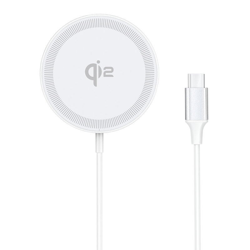 Incarcator wireless magnetic Qi2 pentru iPhone Duzzona W18, alb