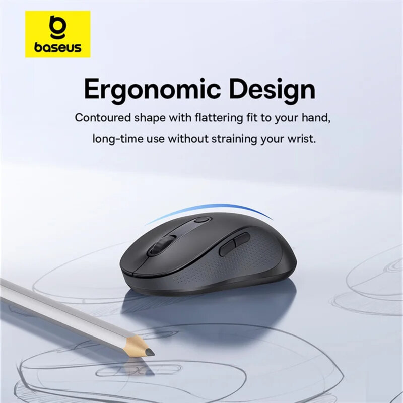 Mouse wireless Bluetooth pentru laptop Baseus F02, 2.4G, negru