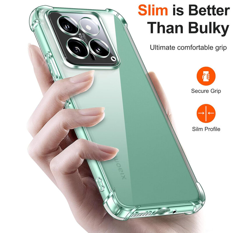 Husa Xiaomi 14 Techsuit Shockproof Clear Silicone, transparenta