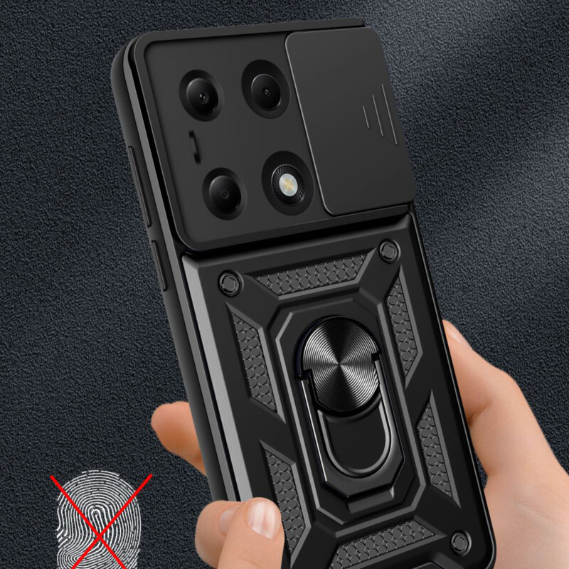 Husa Xiaomi Redmi Note 13 Pro 4G protectie camera Techsuit CamShield Series, negru