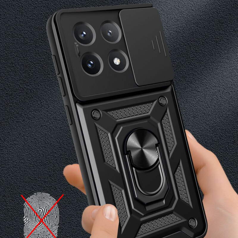 Husa Xiaomi Poco X6 Pro protectie camera Techsuit CamShield Series, negru