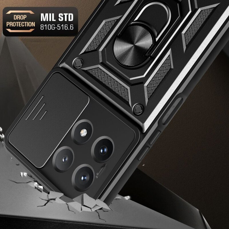 Husa Xiaomi Poco X6 Pro protectie camera Techsuit CamShield Series, negru