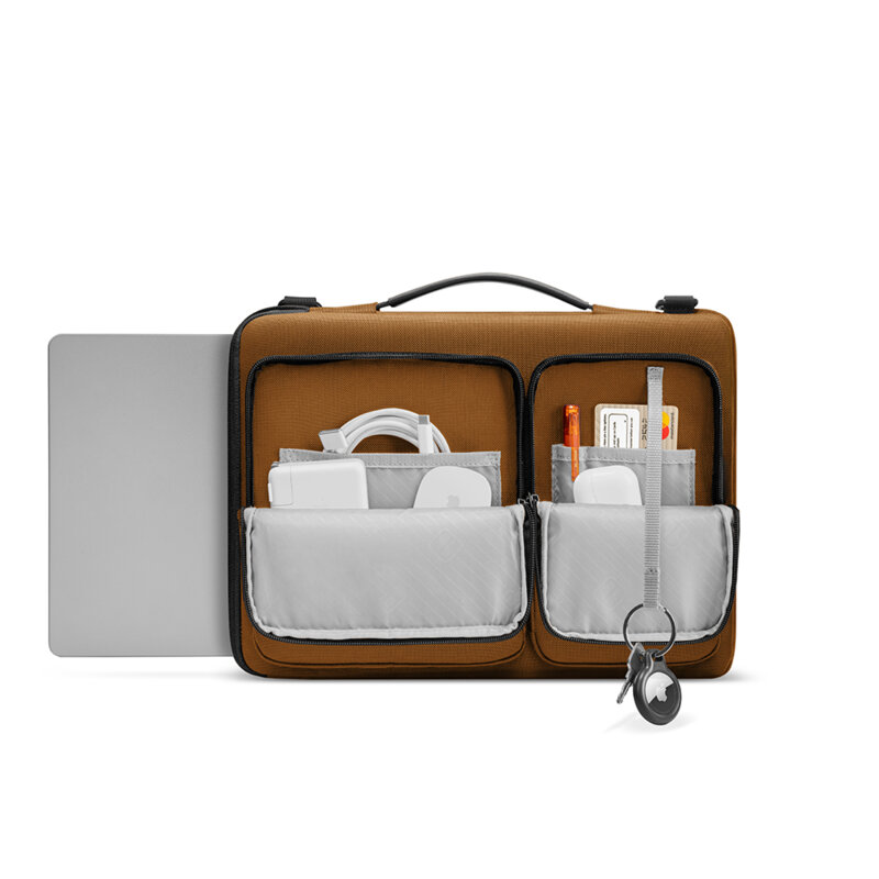 Servieta, geanta laptop 13″ business Tomtoc, maro, A42C2Y1