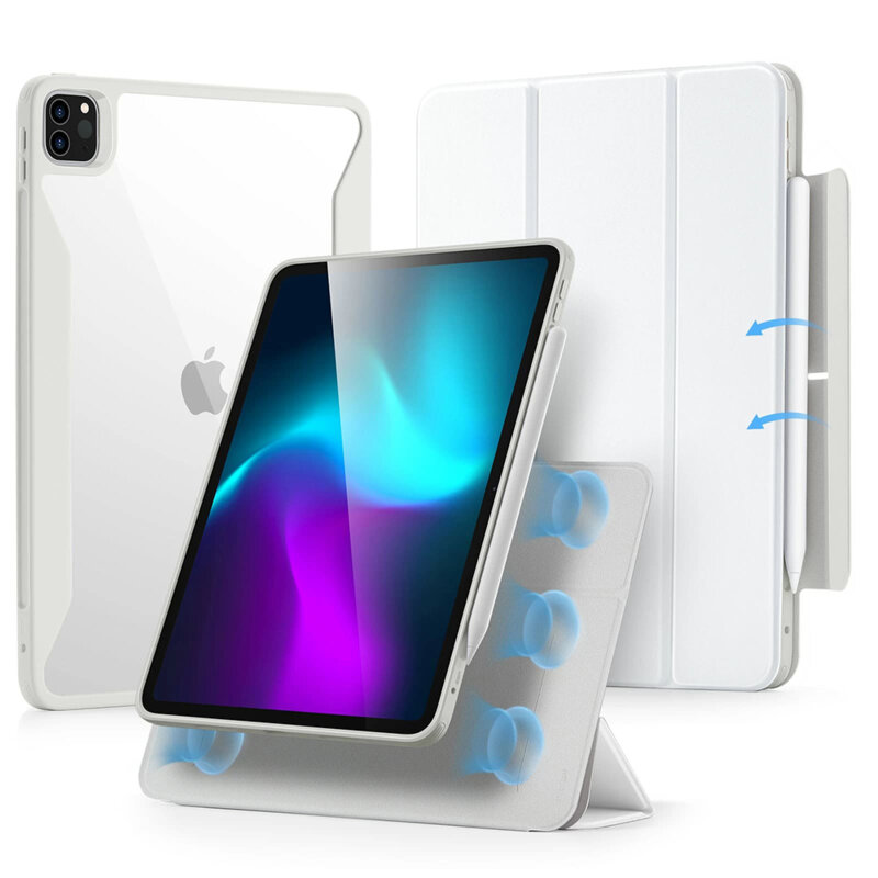 Husa iPad Pro 11 (2024) ESR Rebound Hybrid, alb