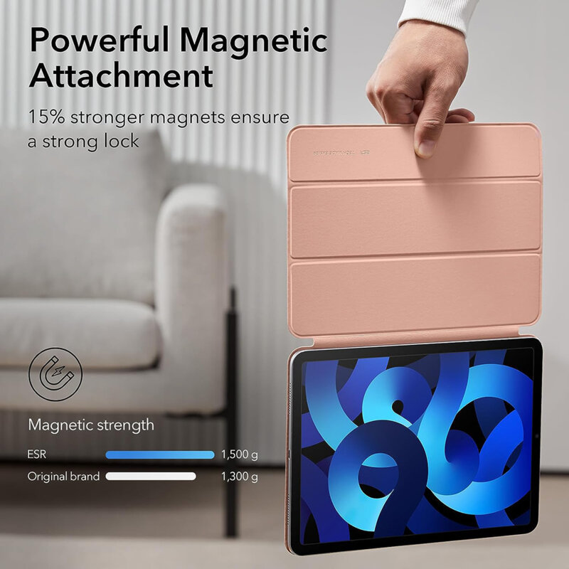 Husa iPad Air 5 (2022) ESR Rebound Magnetic, roz