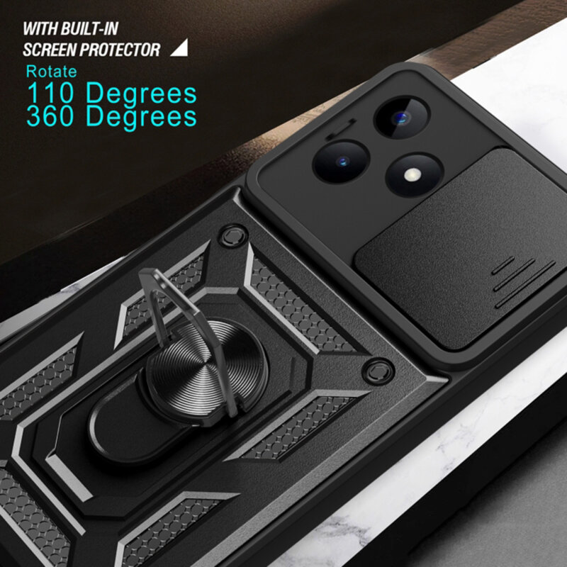 Husa Realme C51 protectie camera Techsuit CamShield Series, negru