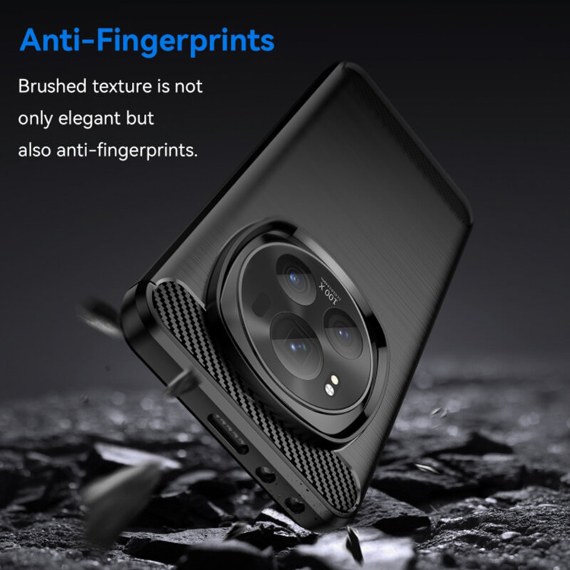 Husa Honor Magic6 Pro Techsuit Carbon Silicone, negru