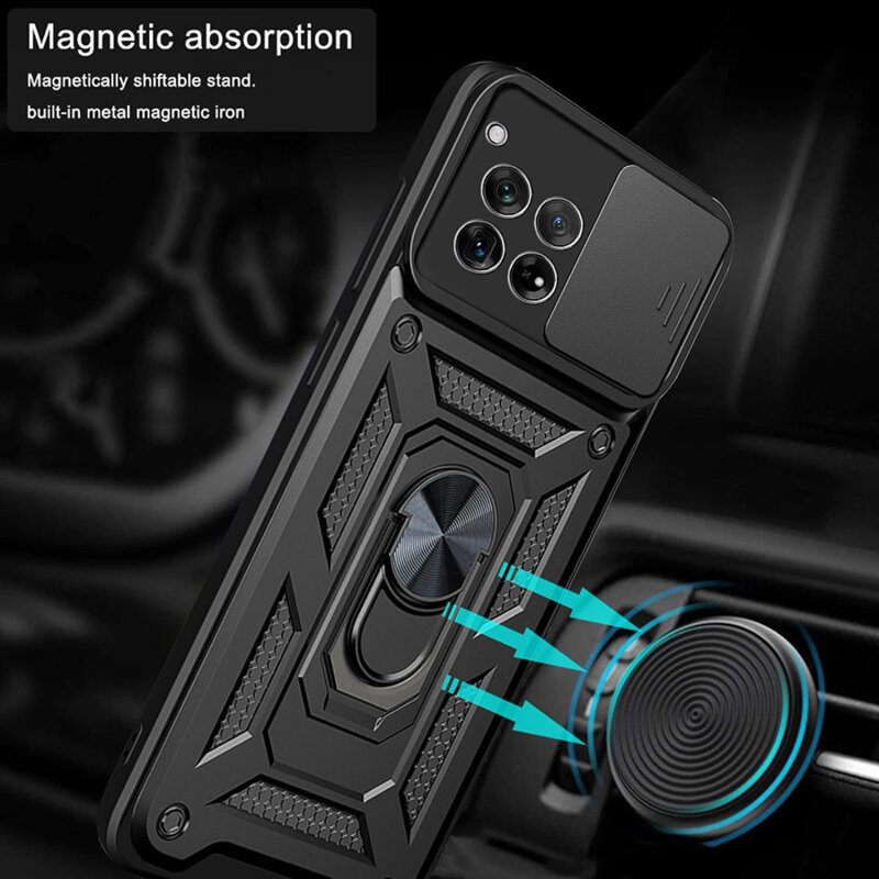 Husa OnePlus 12R protectie camera Techsuit CamShield Series, negru