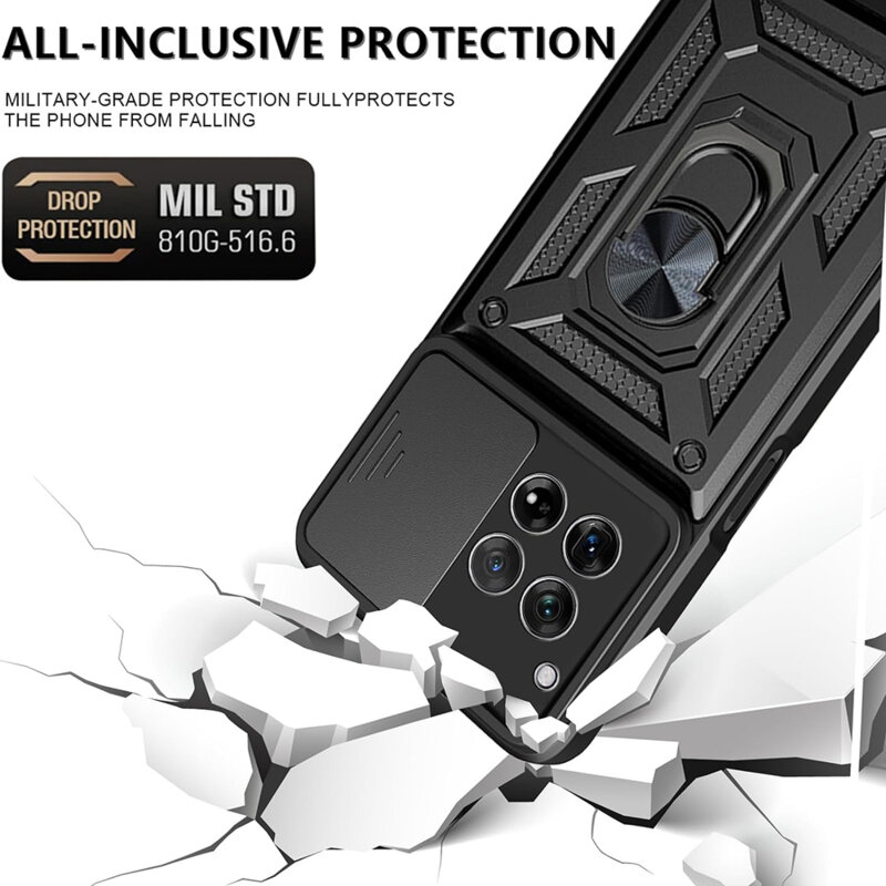 Husa OnePlus 12R protectie camera Techsuit CamShield Series, negru