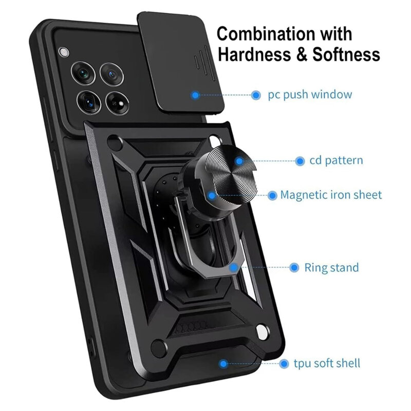 Husa OnePlus 12R protectie camera Techsuit CamShield Series, negru
