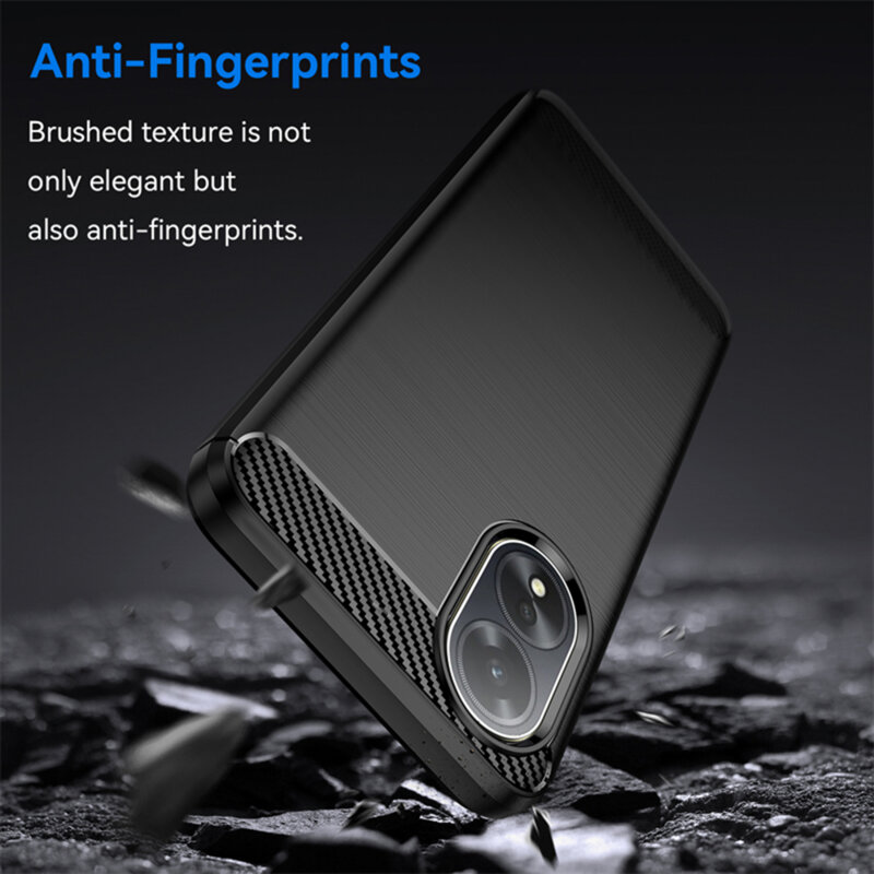 Husa Oppo A18 Techsuit Carbon Silicone, negru
