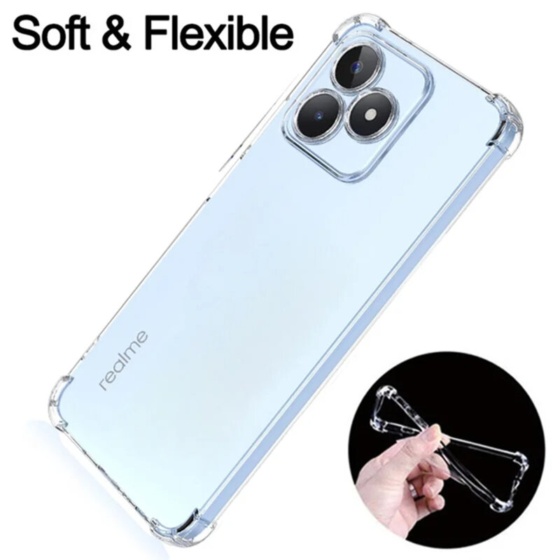 Husa Realme Note 50 Techsuit Shockproof Clear Silicone, transparenta