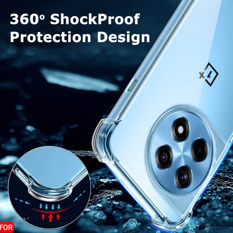 Husa OnePlus 12R Techsuit Shockproof Clear Silicone, transparenta