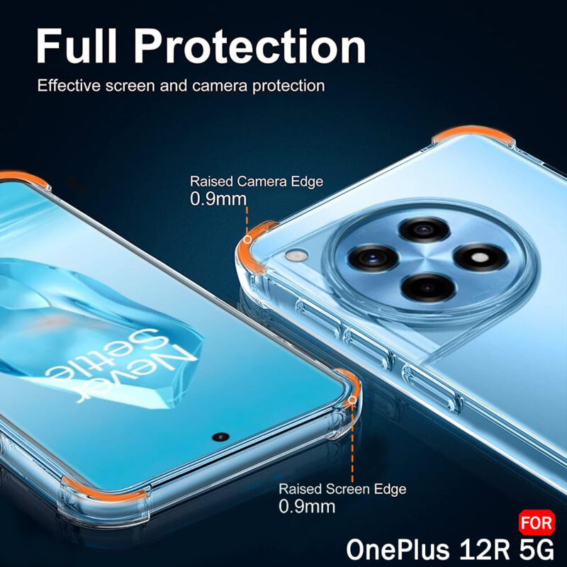Husa OnePlus 12R Techsuit Shockproof Clear Silicone, transparenta