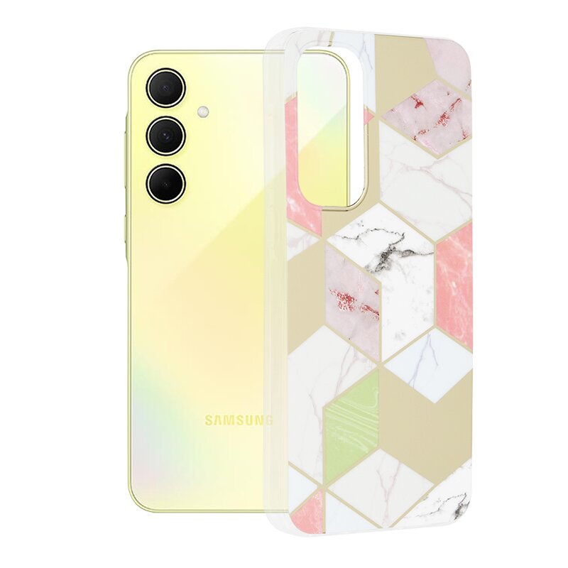Husa Samsung Galaxy A35 5G Techsuit Marble, Purple Hex