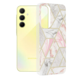 Husa Samsung Galaxy A35 5G Techsuit Marble, Pink Hex