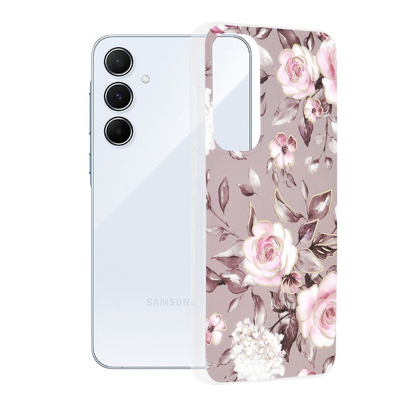 Husa Samsung Galaxy A55 5G Techsuit Marble, Bloom of Ruth Gray