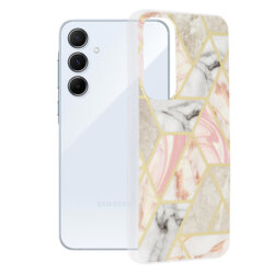 Husa Samsung Galaxy A55 5G Techsuit Marble, Pink Hex