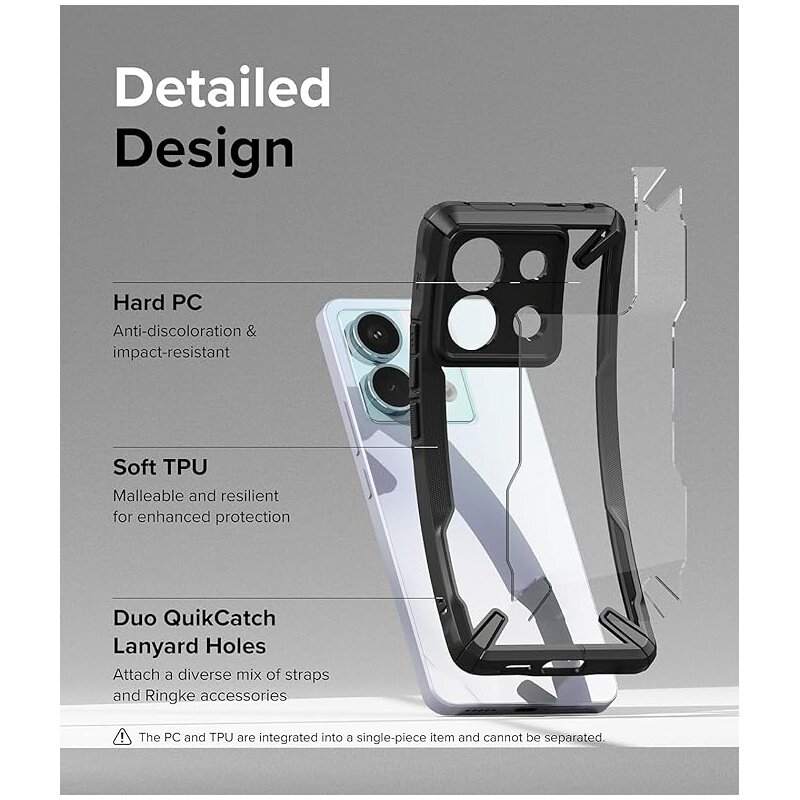 Husa Xiaomi Poco X6 Ringke Fusion X, negru
